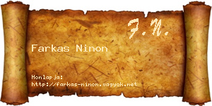Farkas Ninon névjegykártya